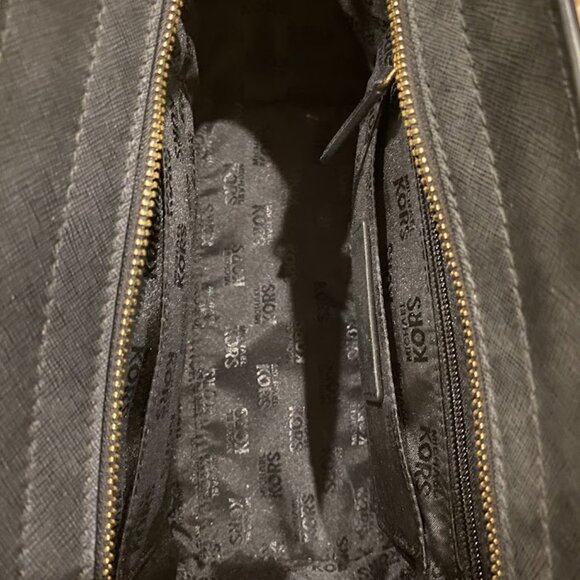 Michael Kors Tina Small Top Zip Saffiano Leather Messenger - Black - Picture 6 of 6